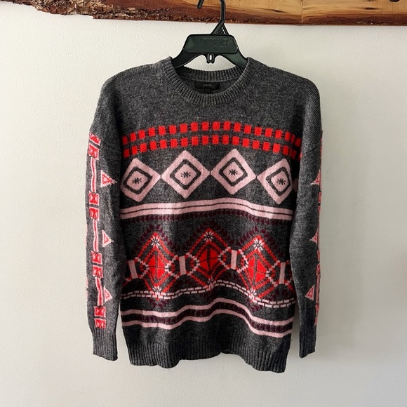J. Crew Nordic Fair Isle Wool Blend Knit Crewneck Sweater - Picture 1 of 8